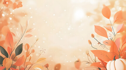 Wall Mural - Beautiful autumn background card with copy space