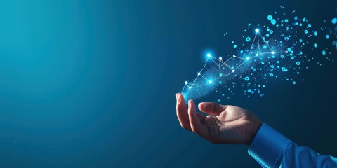 Hand Holding Digital Network Graphic