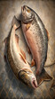 © Omri - 'salmon victorian fish trout raw closeup fin meal fishing sea scale healthy eating side animal seafood food 19th century background ancient retro image antique vintage old history past illustration'