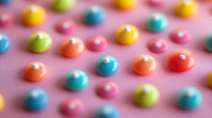 Canvas Print - Macro shot of candy buttons on paper, each dot bursting with color and creating a whimsical pattern of childhood nostalgia