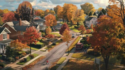 Canvas Print - Autumnal Suburbia