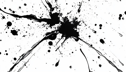 Wall Mural - Random bursts and splatters of ink in black and white or vibrant colors, evoking a raw, artistic energy