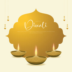 Happy Diwali Indian festival of lights, holiday Background, Diwali celebration greeting card, abstract vector illustration design.