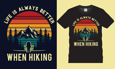 vintage mountain hiking hiking t shirt design