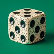 © Сергій Андріюк - Ceramic dice on a green background, with space for text