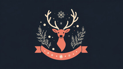 Poster - Winter reindeer icon