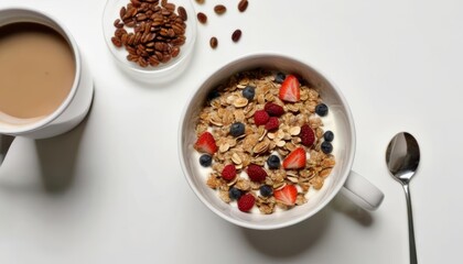 Poster -  Deliciously nutritious breakfast setup