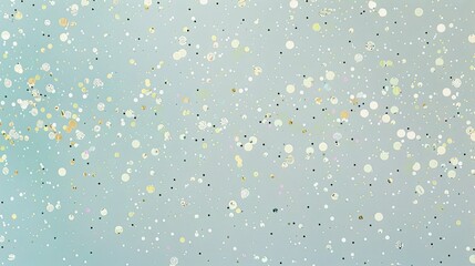 Wall Mural - Soft gray-blue background with mint and yellow confetti offering a calm festive touch