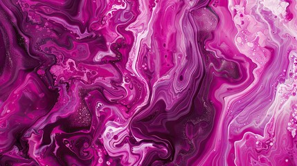 Wall Mural - Magenta wallpaper with marbled fuchsia and purple paint offering dynamic and high-contrast designs