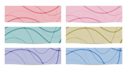 Soft abstract line curve colors set design elements headers