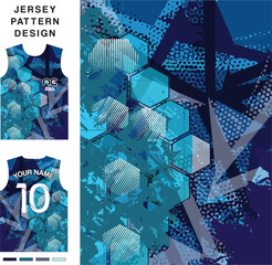 Wall Mural - Abstract blue concept vector jersey pattern template for printing or sublimation sports uniforms football volleyball basketball e-sports cycling and fishing Free Vector.