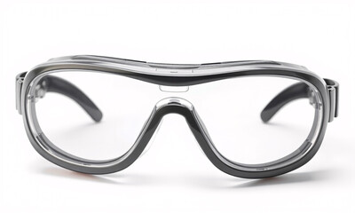 A pair of sleek modern work goggles isolated on a pure white background