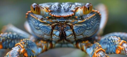 Poster - Close-up of a Vibrant Blue Crab