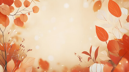 Wall Mural - beautiful autumn background card with copy space
