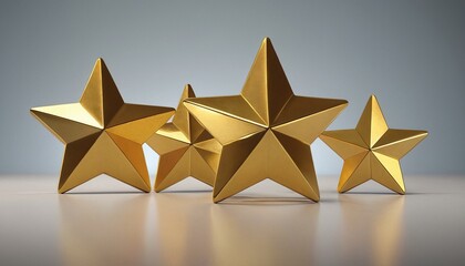 Golden stars on a black background with reflection rating 2