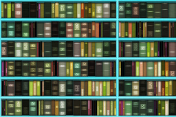 Wall Mural - Illustration of book shelf with old and new books