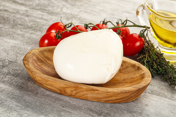 Canvas Print - Round Mozzarella young cheese ball