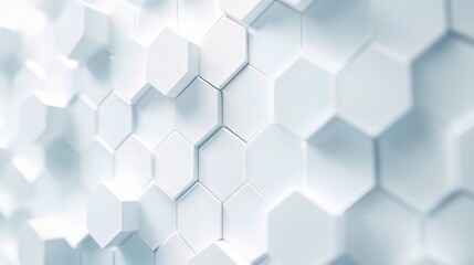 Wall Mural - Abstract White Hexagonal Pattern Background