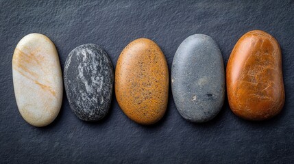 Poster - Smooth Rounded Pebbles in Various Colors