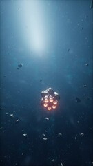 Wall Mural - alien military vessel is on its way to earth for an invasion, vertical