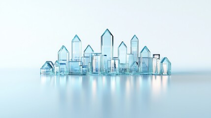 Wall Mural - Glass Cityscape.