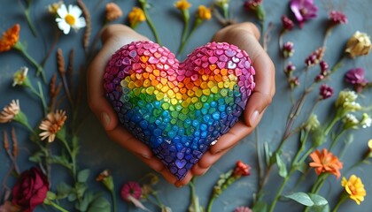 Vibrant Heart of Colors Celebrating Love and Diversity