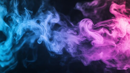 Abstract colorful smoke with red, pink and blue swirls.