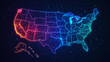 © This is for you... - A map of the Usa with neon lights. AI generation
