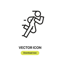 Poster - We are running an icon vector. Linear-style sign for mobile concept and web design. Running symbol illustration. Pixel vector graphics - Vector.	