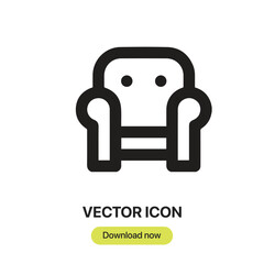 Aufkleber - Armchair icon vector. Linear-style sign for mobile concept and web design. Armchair symbol illustration. Pixel vector graphics - Vector.	