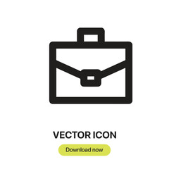 Leinwandbilder - Briefcase icon vector. Linear-style sign for mobile concept and web design. Briefcase symbol illustration. Pixel vector graphics - Vector.	