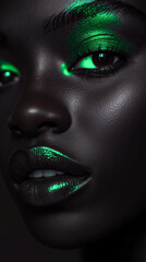 Poster - A woman with green eyeshadow on her face