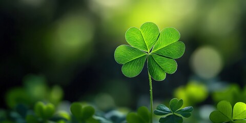 Poster - Four Leaf Clover Against Bokeh Background