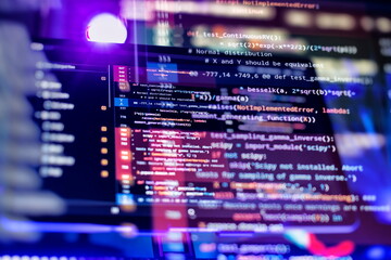 Wall Mural - programmer developer screen. desktop pc monitor photo. it business.