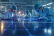 © taweesak - Solar panel production process in a cleanroom environment, with engineers inspecting quality, solar panel manufacturing, renewable energy production