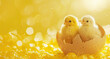 © Romain - Beautiful Wallpaper with a Chick Design, Ideal Baby Animal Poster or Graphic Resource for Creative Project, Ai Generative