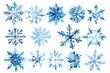 © Oksana - Snowflakes watercolor collection isolated on transparent background