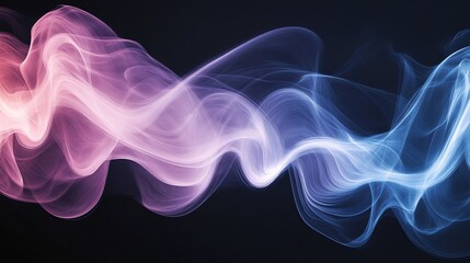 Wall Mural - Abstract colorful smoke swirls against a black background.