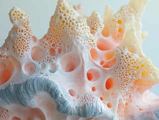 Wall Mural - abstract coral texture: close-up of a delicate sea life form