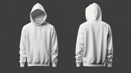 front and back white hoodie mock up 