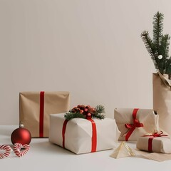 christmas tree and gifts