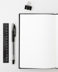 Poster - Blank notebook page with stationary design element