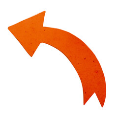 Wall Mural - fire orange turn left arrow sticker with white border design element