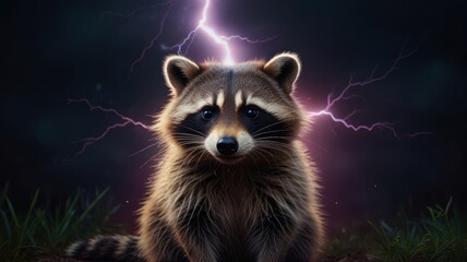 Sticker - Raccoon in a Thunderstorm