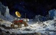 © Bipul Kumar - Futuristic rover exploring alien landscape under starry night sky