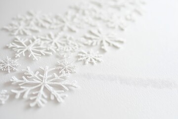 Poster - White Snowflakes Scattered on a White Surface