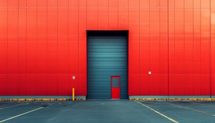 Poster - red and white garage