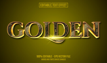 Wall Mural - golden editable text effect