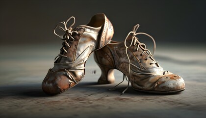 Intimate Closeup of Textured Worn Dance Shoes Under Studio Lighting