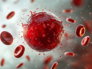 Wall Mural - microscopic view of a red blood cell